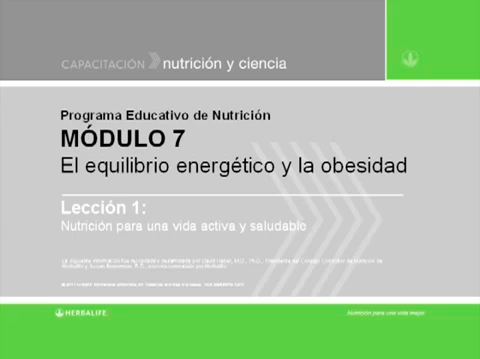 Módulo 07:  El equilibrio energético y la obesidad