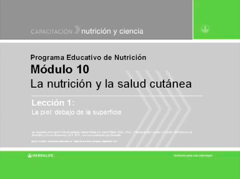 Módulo 10: La nutrición y la salud cutánea